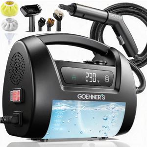 Handheld Steam Cleaner for Home, 230F/3.5Bar High Pressure Hand held Steam Cleaner for Car Detailing with 13ft Cord, 30s Heats Portable Steamer for Cleaning Grout, Black