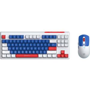 Computer Wireless Keyboard and Mouse Combo with Type-C Dongle for PC Laptop, 2.4 GHz Rechargeable RGB Backlit Creamy Keyboard Works with Windows & MacOS (Navy)