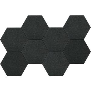 Vienrose Hexagon Felt Bulletin Board Self Adhesive Pin Board Wall Decoration Tiles with 35 Push Pins for Office Home and School, Black 8 Pack