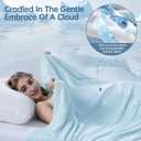 Cooling Comforter Queen Size for Hot Sleepers, 90"x90" Summer Cooling Blanket for Night Sweats, Silk Soft Lightweight Breathable All-Season Blue Cooling Quilt Blanket