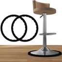 2 Pack Bar Stools Leg Protectors Ring, Non Slip Silicone Chair Leg Floor Protector, Pads Bottom Protect Wooden Floor No Scratches No Noise Anti-Slip, Stretchable Fits 16.5" to 18.5" Chair Base, Black