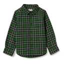 Amazon Essentials Boys' Flannel Button Down Shirt, Green, X-Small