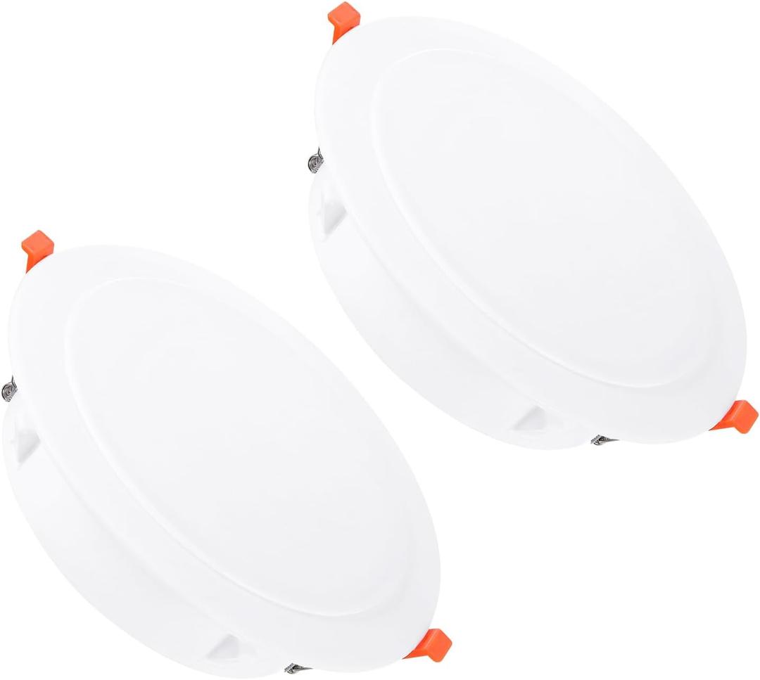 PATIKIL 2Pack 8" Spring Ceiling Cover Plate, Recessed Light Trim Wall Mount Downlight Hole Cap Decorative Panel with Buckle Suitable for 6.1-7.5" Round Hole Glass Ceiling Openings, White