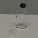 Gejoy 24 Pcs Mini Liquor Bottles Reusable Glass Flask Bottles with Black Caps Clear Empty Alcohol Shot Jars Small Champagne Jars with 4 Funnels for Weddings Party Favors Christmas(6.8 oz)