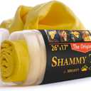 Premium Shammy Cloth for Car Drying - 26x17 - Super Absorbent Chamois Towel for Car - Scratch-Free, Reusable & Soft (Yellow)
