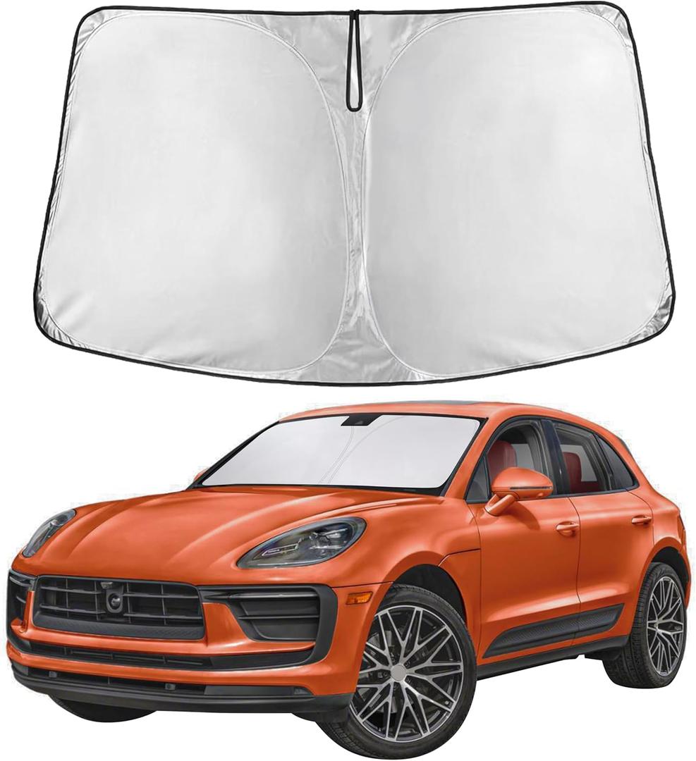EcoNour Windshield Sunshade Compatible for Porsche Macan 2014-2024 2025 2026, Sun Visor for Front Windshield & Window Sun Shade Cover, UV Heat Blocker & Protector, Car Accessories