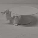 Ceramic Cake Stands Decorative Bunny - Easter Decoration Birthday Cake Display Tray for Wedding Party Graduation Gift Home Decor 6,7 x 3.25 Inch White Cake Plate Newman House Studio