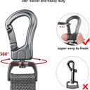 TwoEar 6FT 1IN Strong Gray Dog Leash with 2 Padded Handles, Traffic Handle Extra Control, Comfortable Soft Dual Handle, Auto Lock Hook, Reflective Walking Lead for Small Medium and Large Dogs