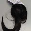 REECHO Long Side Air Bangs, Wavy Curly Clip in Bangs Front Side Bangs for Women Daily Use 2 PCS Set Long Temples-Natural Black