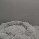 28in Large Dog Bed, Medium Size Dog and Cats, Calming Donut Bed for Puppy and Kitten, Washable Round Fluffy Pet Bed (Light Grey)