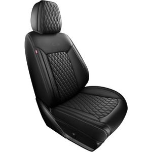Front Car Seat Covers 1PC,Universal Fit 3D Design Automotive Nappa Leather Waterproof Car Seat Protector Cushion,ZD01 Black