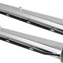 Chrome Straight Spring Loaded Mud Flap Hanger 2.5" Bolt Spacing,30" Length.13inch Length Enhanced Spring Inside. with 2pcs Reflective Plate