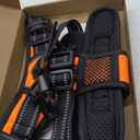 PHOEPET No Pull Dog Harness Medium Reflective Front Clip Vest with Handle,Adjustable 2 Metal Rings 3 Buckles,[Easy to Put on & Take Off](M, Orange)