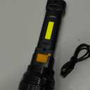 Solar/Rechargeable Multi Function 1000 Lumens LED Flashlight, with Emergency Strobe Light and 1200 Mah Battery, Emergency Power Supply and USB Charging Cable, Fast Charging (1PC)