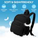 Backpack for Women, Mini Backpack with Quilted Design and Adjustable Straps, Large Capacity Multi Compartment, Lightweight Comfort for Work Travel Outdoor Gym Hiking, Bookbag for Women (Black)