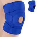Foilswirl 1 Pcs Kids Knee Brace with Side Stabilizers Patella Gel Pads Adjustable Straps Youth Child Knee Brace Support for Meniscus Tear Sports, Meniscus Tear (Blue)