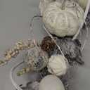 National Tree Company Artificial Autumn Wreath, White, Decorated with Pumpkins, Gourds, Pinecones, Berry Clusters, Ball Ornaments, Oak Leaves, Autumn Collection, 20 in