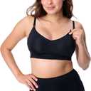Motherhood Maternity Women's Comfort Nursing Bra with Removable Pads, Wirefree and Seamfree (Black, XL)