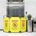 3 Panels Safety Barricade, Heavy Duty PVC Foldable Security Barrier Gate,Visibility Caution Symbol Traffic Fence with DO NOT Enter Sign, Portable Elevator Maintenance Caution for Construction
