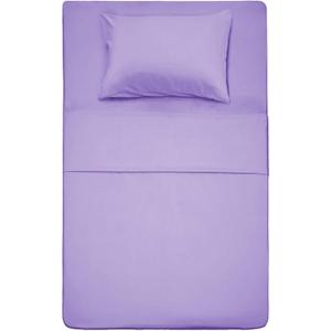 Best Season Twin Size Bed Sheet Set - 3 Piece (Lavender) 1 Flat Sheet,1 Fitted Sheet and 1 Pillow Cases,100% Brushed Microfiber 1800 Luxury Bedding,Deep Pockets,Extra Soft & Fade Resistant