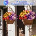 Geegoods Artificial Mums Flowers for Outdoors, 16 Bundles UV Resistant Fake Plastic Colorful Mix Flowers for Patio Porch Spring Summer Decor