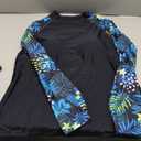 Daci Women Two Piece Rash Guard Long Sleeve Swimsuits UV UPF 50+ Swim Shirt Bathing Suit with Boyshort Bottom (18 Plus, Leaf Print)