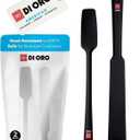 DI ORO Silicone Blender & Jar Spatulas - Heat Resistant Kitchen Utensil Set for Cooking, Mixing, Baking, & Scraping (2pc, Black)