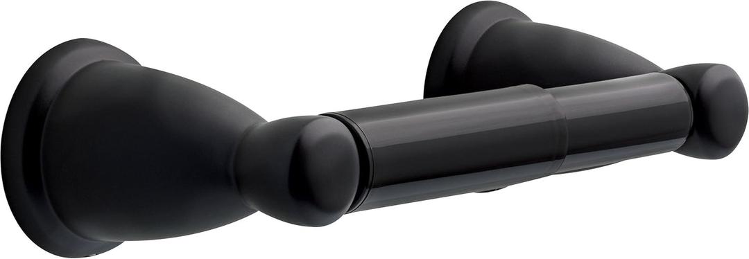 Franklin Brass Kinla Spring (1-Pack) Toilet Paper Holder Matte Black Tissue Roll Spring-Loaded Rod, Organization and Storage, Wall Mounted Bathroom Accessories KIN50-MB