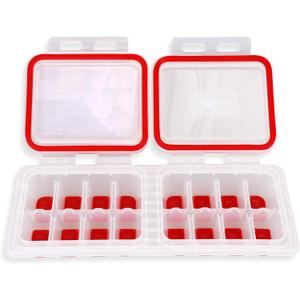 IceTopper Plus Ice Cube Tray with 2 Attached Lids - Easy Release Ice Cube Molds, 16 Cubes per Tray, Stackable & Dishwasher Safe, 100% Food Grade Materials, BPA Free & Recyclable
