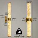 Alabaster Wall Sconces, 24" Brass Wall Sconce, Cylinder Natural Spanish Marble Sconces Wall Lighting, Modern Gold Dimmable Wall Lights for Living Room Bedroom Bathroom Stairs Hallway Entryway