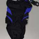 Speedo Women's Swimsuit One Piece Powerflex Flyback Solid Adult Team Colors (20, Black/Blue)