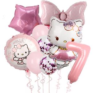 Cartoon Party Balloons, Cute Number 1 Balloon, Pink Thematic Foil Balloons for Party Decorations (Pink7)