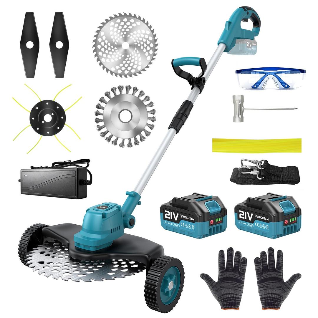 21000RPM Electric Weed Wacker Cordless-8000mAh, 1000W Weed Eater with Wheel