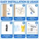 Clothesline Kit Outdoors, Clothes Line Pulley Kit, 164ft Polyester Clothes Line Rope Outdoors Heavy Duty, Clothesline Pulley Kit with S Separator Spreaders, Rope Tightener, Hook for Outdoor Clothes