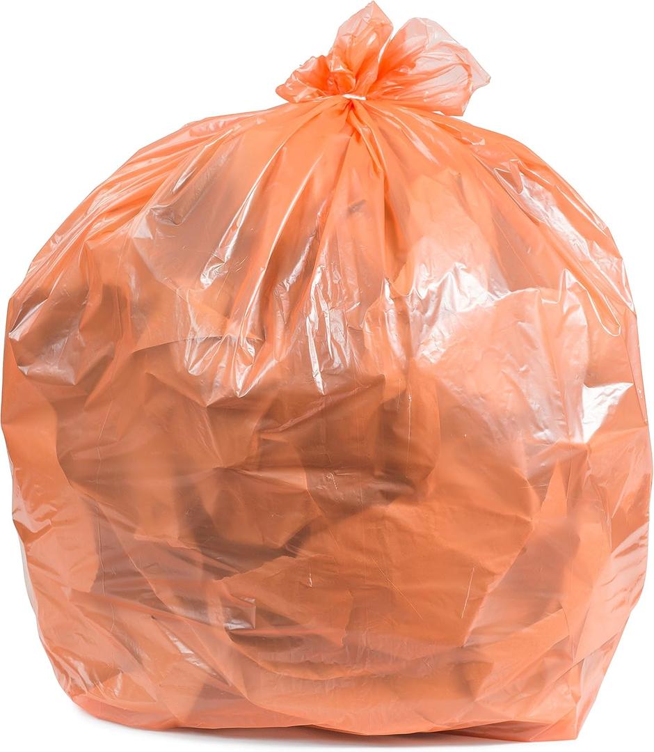 Plasticplace 40-45 Gallon Trash Bags  1.5 Mil  Orange Heavy Duty Garbage Can Liners  40 x 46 (100 Count)