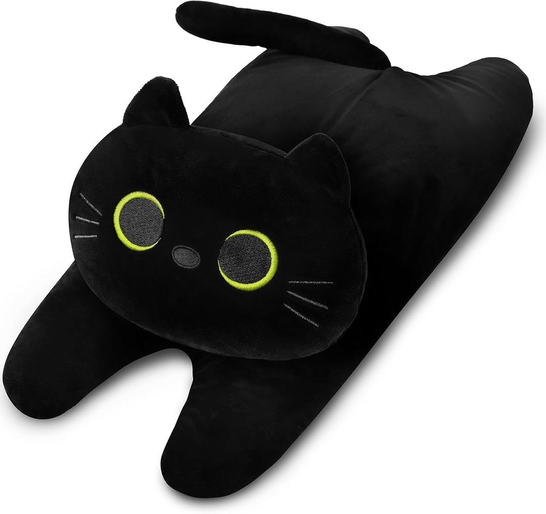 Microwave Heating Pad for Cramps Pain Relief, 19 * 9" Microwavable Heating Pads for Back, Neck Shoulder, Cute Microwave Heating Pad Stuffed Animal, Moist Heat Pack, Lavender (Large Cat)