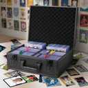 Top Loader Storage Box, Trading Card Case for Sports Cards, Fits 3" x 4" 35PT Rigid Card Holder with 18 Colorful Dividers and 6 Foam Stoppers, Holds 600+ Top Loaders, Cards Case Holder