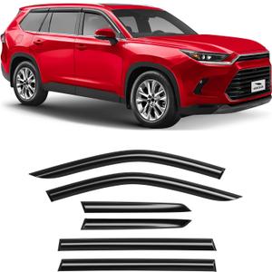 Voron Glass Tape-on Extra Durable Rain Guards for Toyota Grand Highlander 2024-2025, Window Deflectors, Vent Window Visors, 6 Pieces - 100784