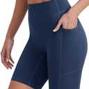 ENERBLOOM Biker Shorts for Women with Pockets, 5" Spandex Workout Shorts, Lightweight for Summer Cycling Running Yoga Gym S