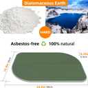 Stone Bath Mat Diatomaceous Earth Bath Mat Stone Shower Mat Fast Water Drying Ultra Absorbent Pad Diatomite Mat,Non-Slip Mat for Bathroom,Kitchen,Pet,15.35x23.62in,Hard,Drak Green,1-Pack, 1'3" x 1'11"