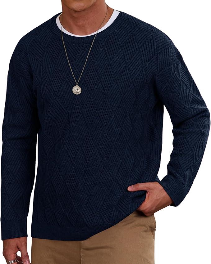 HERBERTON Men Cable Knit Oversized Sweater Baggy Chunky Patterned Pullover Size 2XL