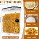 Cereal Containers Storage Set (4L / 135.2oz), 8PCS Airtight Food Storage Containers with Lids, Cereal Dispensers for Kitchen Pantry Organization and Storage with Pour Spout, 20 Labels, Marker