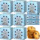Tandefio 6 Pcs Christmas Cookie Tins 6.3Inch Cookie Tins with Lids for Gift Giving Square Metal Container Xmas Snowflake Boxes Large Empty Holiday Treat Jars for Xmas Candy Baking Decorative