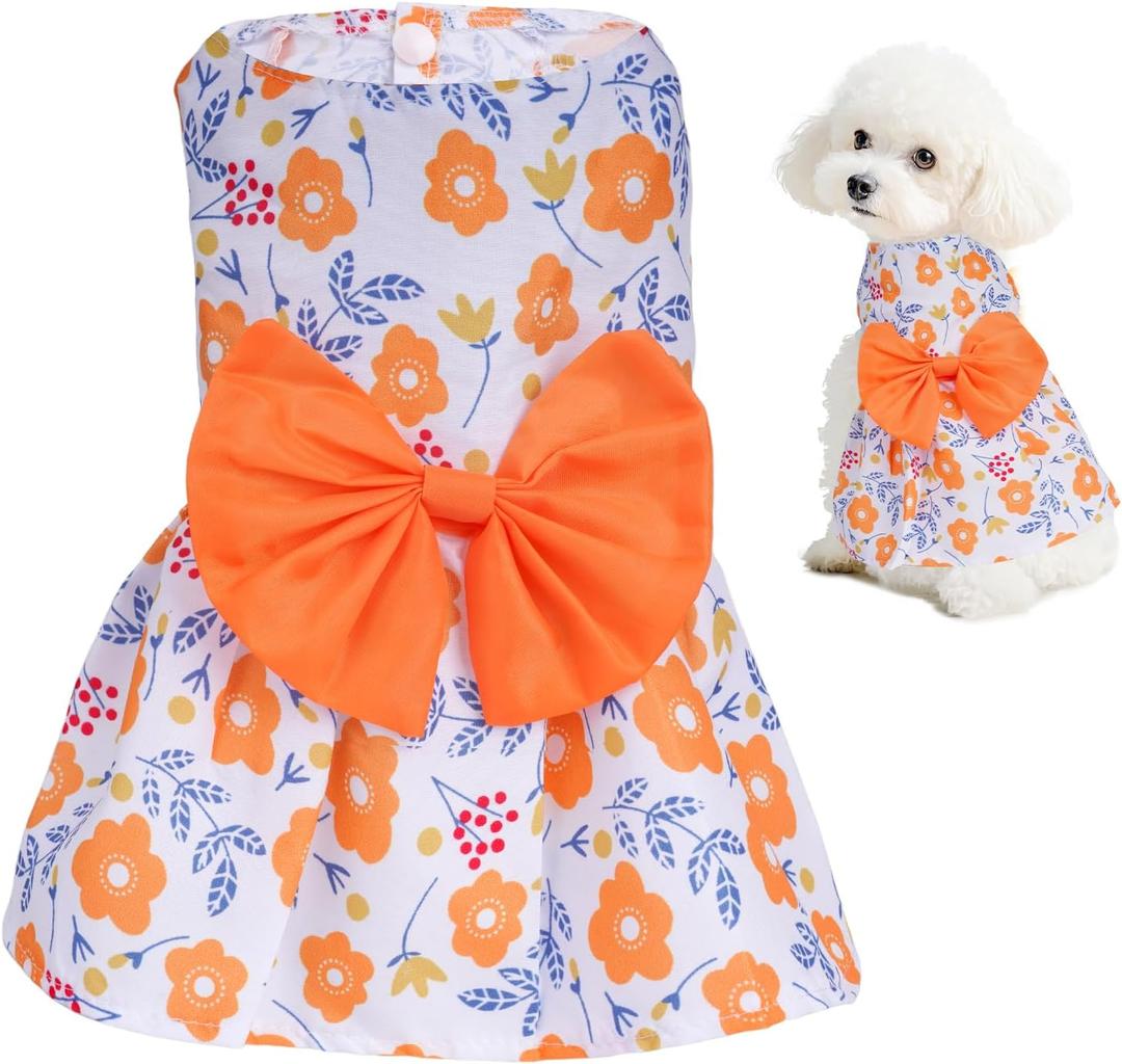 choyaxo Floral Dog Dress Cute Dog Skirt Pet Dress Summer Pet Clothes for Puppy Small Cats