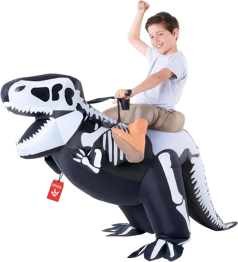 Morph Inflatable Skeleton Dinosaur Costume Kids, TRex Blow Up Skeleton Dinosaur Costume, Inflatable Dino Costume Kids, One Size