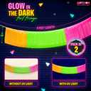 KatchOn, Neon Fringe Banner  8.2 Feet, Pack of 2 | Neon Banner for Rave Party Decorations, Glow Parties Glow in The Dark Streamers for Birthday, Bachelorette Party (Neon Orange, Green and Hot Pink)