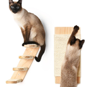 Chasing Tails Cat Wall Shelves - Four Step Cat Shelf with Scratch Board, Cat Shelves and Perches for Wall, Sturdy Cat Wall Furniture for Indoor Cats, Cat Climbing Shelves, Cat Steps Wall Mounted