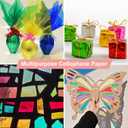 PEASUG 120 PCS Cellophane Sheets, Cello Sheets, Cellophane Paper Sheets, Colored Cellophane Wrap, Transparent Plastic Sheets for DIY Crafts Project, Art, Lights, Window Decoration12x12 Inches (Colorful)