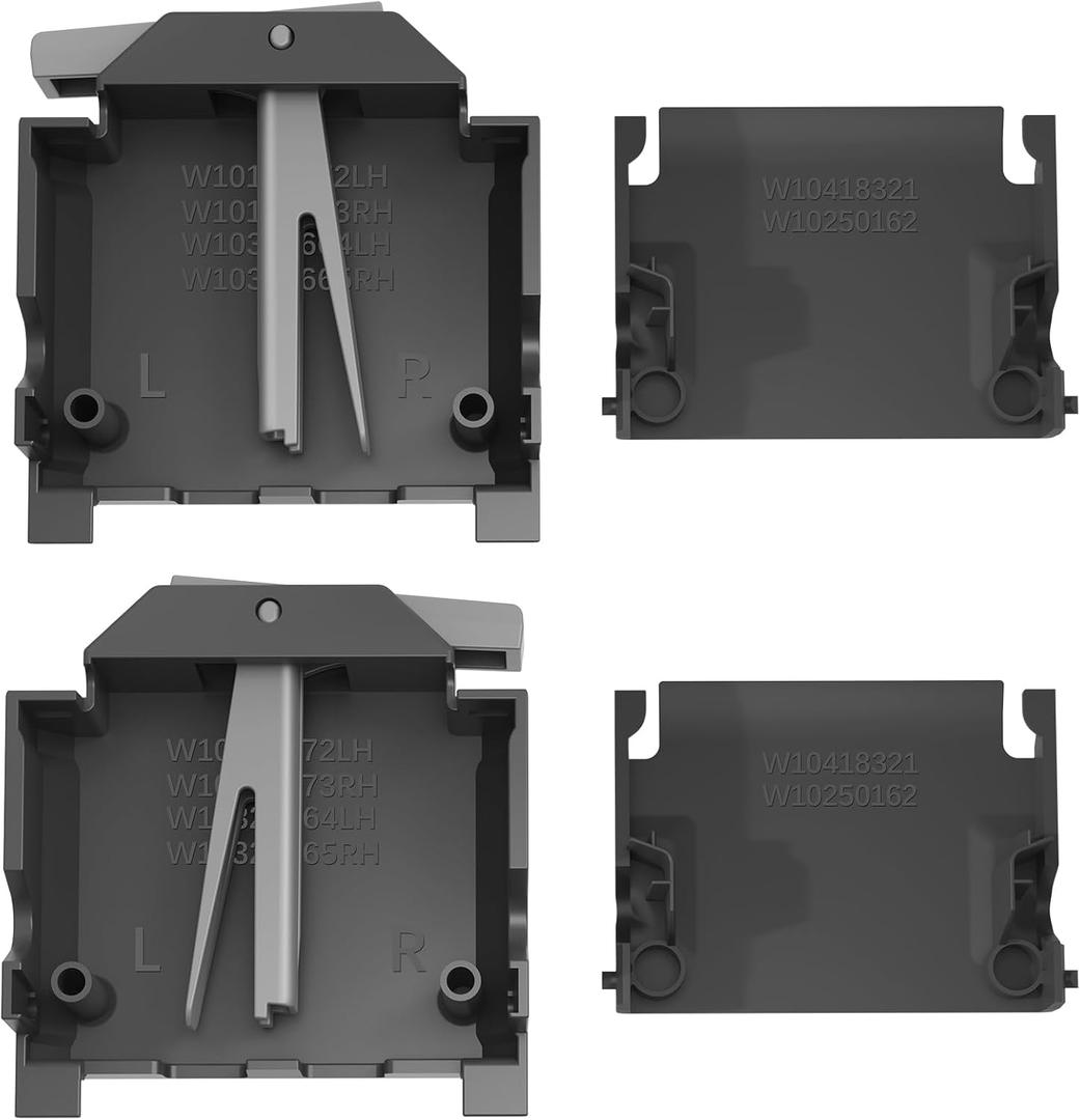 Upgraded W10588164 W10588165 Dishwasher Dishrack Adjuster Housing Left Right Hand w/ W10250162 Rack Adjuster Cover for Kenmore Kitchenaid Whirlpool Dishwasher Top Rack, Fits W10350375/6 W10546503 Part