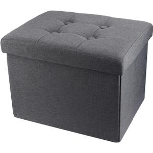 ALASDO Storage Ottoman Footrest Stool Small Ottoman with Storage Foldable Ottomans Foot Rest Footstool Bench for Living Room 17x13x13inches Grey